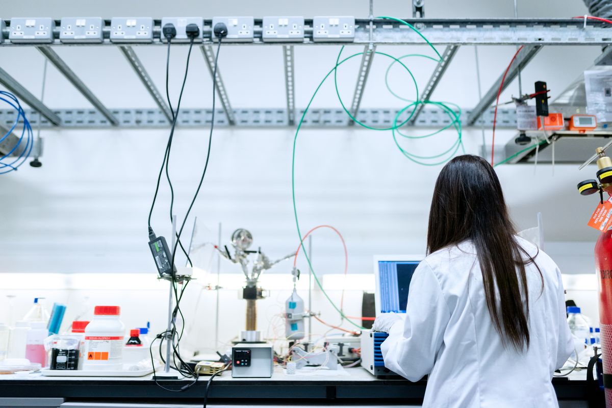 Engineer developing technology in a laboratory